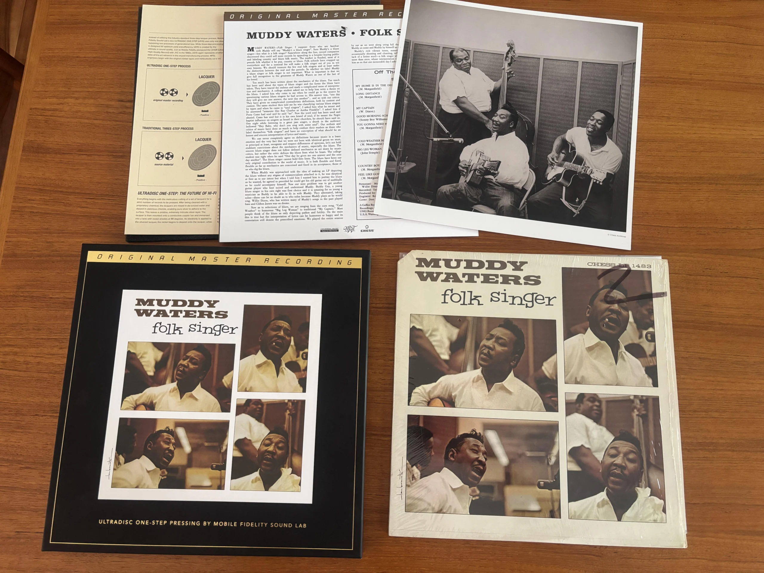 Original Chess pressing of Muddy Waters Folk Singer alongside the Mobile Fidelity 200g audiophile reissue