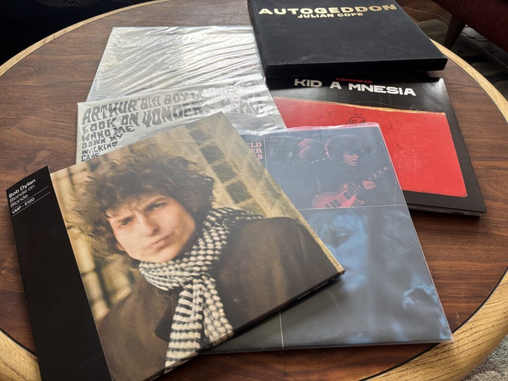 Original vinyl pressing, box set vinyl release, and Vinyl Me Please VMP exclusive record editions displayed side by side
