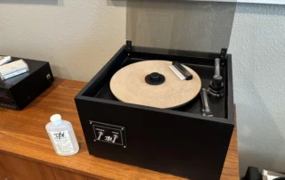 VPI record cleaning machine removing dirt from vinyl record