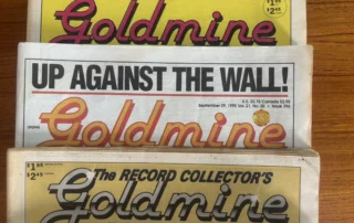 Stack of vintage Goldmine Magazine issues from the 1990s for record collectors